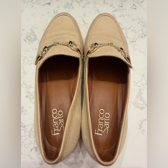 Franco Sarto Tan Loafers with Gold Accents - Picture 3 of 6